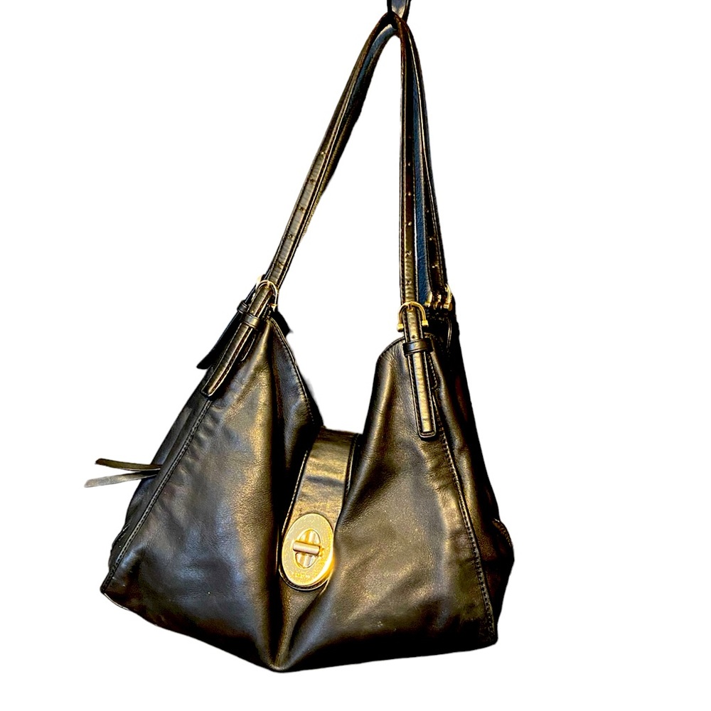 Coach Madison Carlyle Black Leather Shoulder Bag
